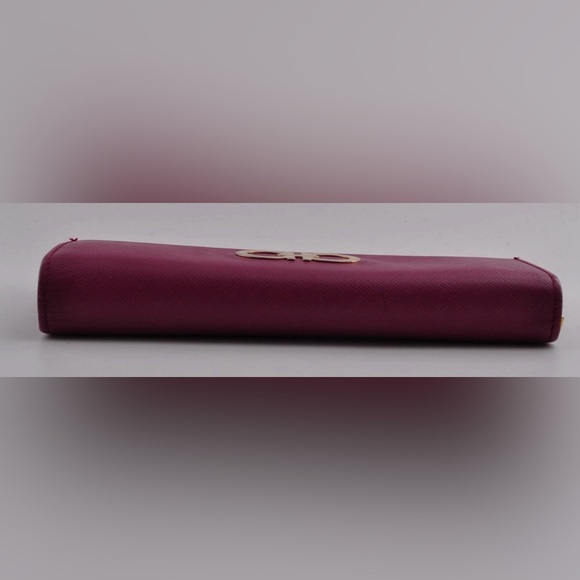 Salvatore Ferragamo Pink Leather Gancio Flap Continental Wallet EUC - Picture 6 of 10